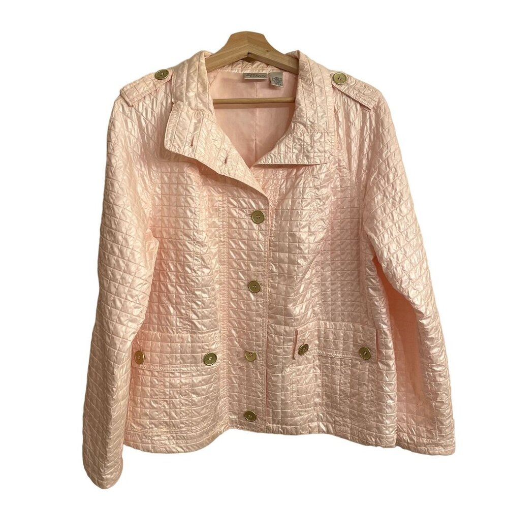 Womens Lightweight Pink Jacket Chicos Zenergy Lined top Size 2  US M